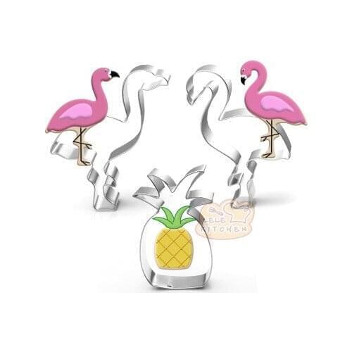 Flamingo, Pineapple Coconut Tree Stainless Steel Cake Cookie Bakeware Cake Mould Fondant Cookie Cutters Biscuit Mold DIY