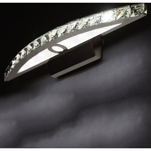 Crystal Led Mirror Lights Bathroom Wall Lamp 5/9/11W Mount Sconces Vanity Bedroom Round and Square