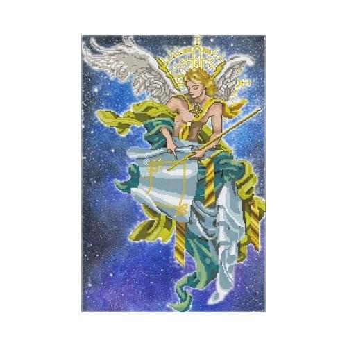 Artistic hand-dyed hand cross-stitch cloth with beaded metal thread cross-stitch kit MD angel styles cross stitch 20-MD-81