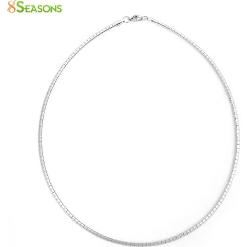 8SEASONS 304 Stainless Steel Collar Choker Necklace Dull Silver Color Round 45cm(17 6/8") long For Men and Women, 1 Piece