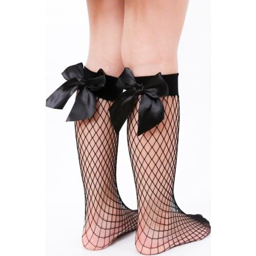Lovely Mesh Lace Bow-knot Princess Fishnet Short Socks Newborn Baby Girls For 0-3Y Chiffon Ankle High Socks Baby Girl Lace Socks