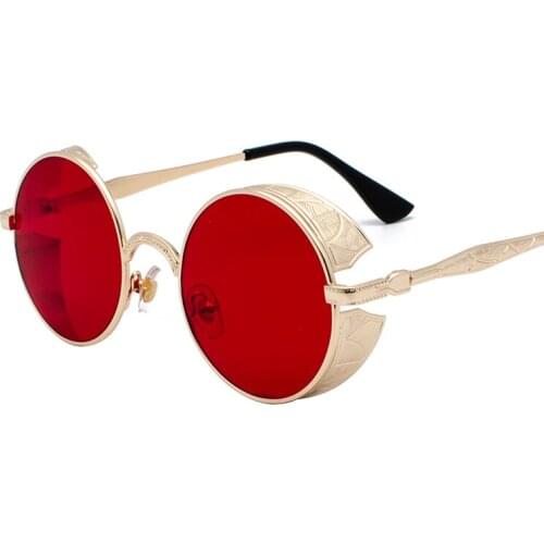 Round Metal Sunglasses Steampunk Men Women Brand Designer Fashion Glasses cool Retro Vintage Sunglasses UV400