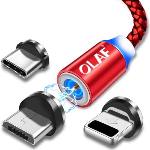 OLAF Magnetic Cable For iPhone XS Max XR Magnetic Charger Fast Charging Micro USB Type C Cable Magnet Charger USB Charging Wire
