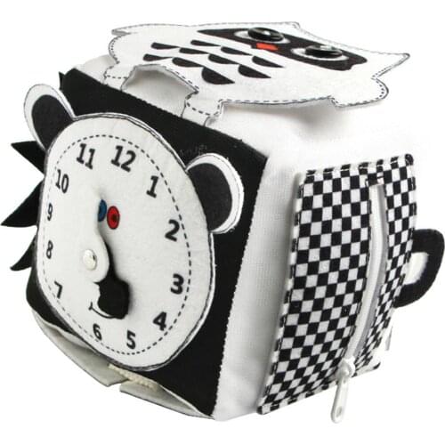 Soft Fiber Dice Toy Newborn Baby Geometric Rattles Black White Cube Cloth Dice Blocks Baby Early Learning Educational Toy