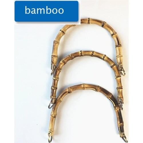 Nature bamboo handle 20cm women DIY bag making accessories with D ring