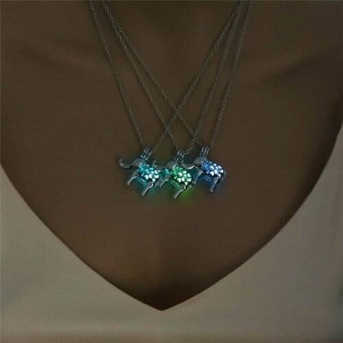 Charm Elephant Shape Luminous Pendants Necklaces Glow In The Dark Necklace Fashion Classic Charm Jewelry for Women Gifts