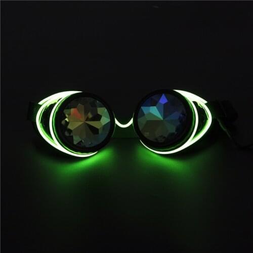 C.F.GOGGLE Steampunk Goggles Welding Illuminated Punk Goggles Retro Gothic Kaleidoscope Colorful Lens Cosplay Eyewear Goggles