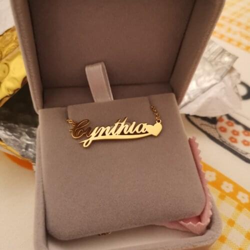 Custom Heart Name Necklace Women Men Jewelry Personalized Long Bar Wave Pendant Necklace Stainless Steel Collares De Moda 2020