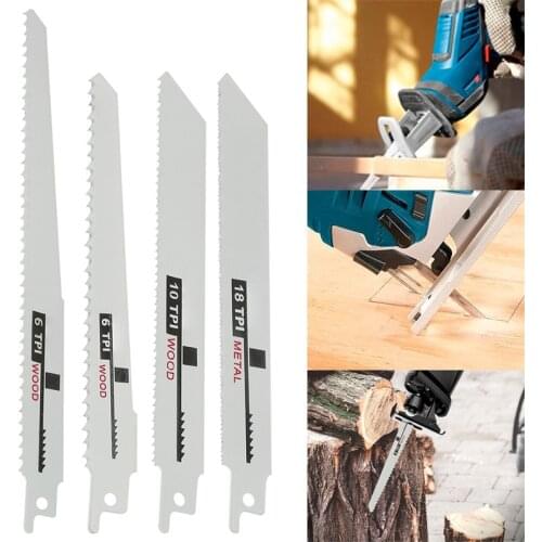 4 Pcs Reciprocating Woodworking Saw Blades For Fast Cutting Straight Cutting Adifare Woodworking Saber Saw Blades Jigsaw Blades