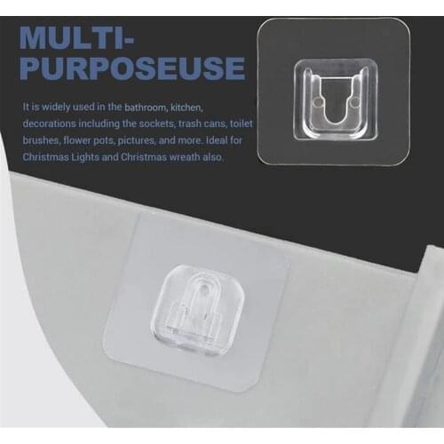 5/10 PCs Transparent Strong Self-adhesive Door Hangers Wall Towel Mop Hand Bag Hooks For Hanging Kitchen Bathroom Accessories