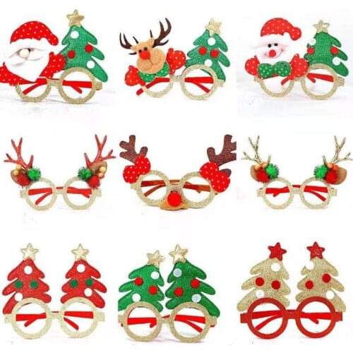 Santa Claus Xmas Tree Elk Glasses Frame Merry Christmas Glasses Photo Prop Christmas decorations new year Navidad kids gift