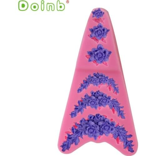 Relief Rose Flower Leaf Silicone Molds Cupcake Decoration Fondant Cake Mold Gumpaste Chocolate Moulds