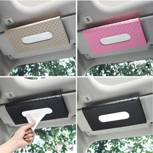 Sun Visor Napkin Holder Waterproof Tissue Bag Wear-resistant Leather Tissue Storage Holder Car Interior Decorations