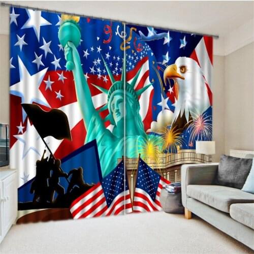 2017 Modern Luxury statue of liberty 3D Blackout Window Curtains For Kids Bedding room Living room Hotel Drapes Cortinas