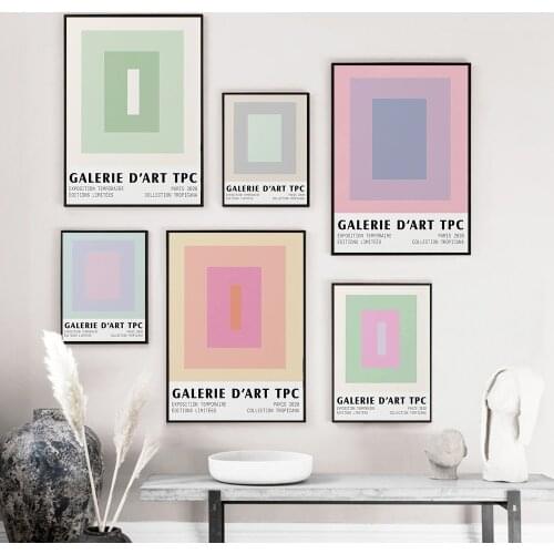 Modern Color Block Art Print Pink Purple Pastel Poster Abstract Canvas Painting Decoration PictureWall Nordic Print Midcentury
