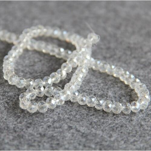T8233 Charming 4X6mm Faceted White AB+ colorful glass Crystal beads!Fit For Making Bracelet&Necklace DIY Jewelry wholesale