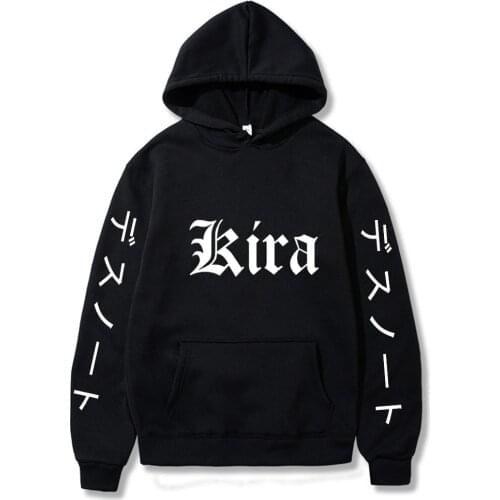 Death Note Letter Printed Hoodies Hip Hop Streetwear Men Women Anime Hooded Sweatshirt Pullover Hoodie
