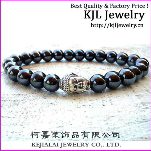 10pcs/lot High quality Classic metal buddha bracelet Hematite bead bracelet fashion men charm Yoga bracelet