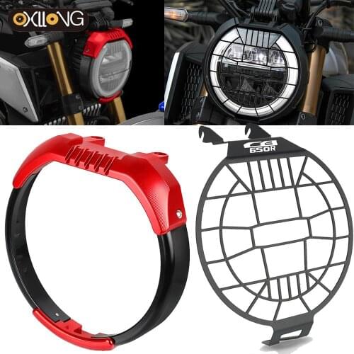 Motorcycle CNC Headlight Protector Grille Guard frame Cover Protection Mesh Grill Side Light Lamp Mount Cover FOR Honda CB650R