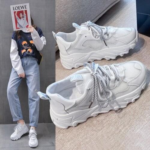 2021 Spring New Ins Dad Shoes Female Student All-Matching Platform Sneakers Womens Casual Fashion