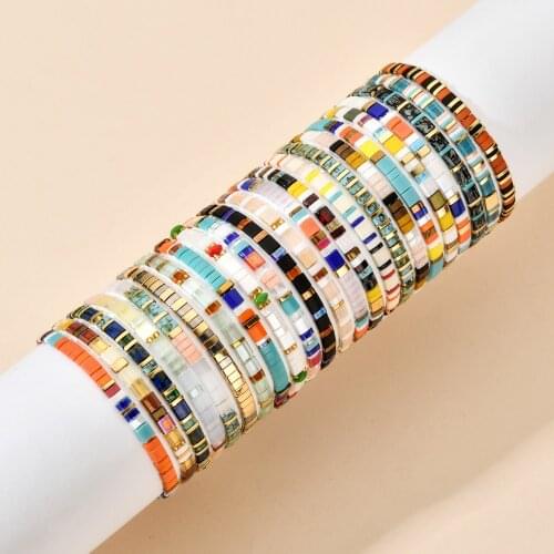 ZMZY Pure Miyuki Tila Beads Bracelets for Women Rainbow Handmade Stretchy Charm Wrap Friendship Bracelet Pulseras Mujer