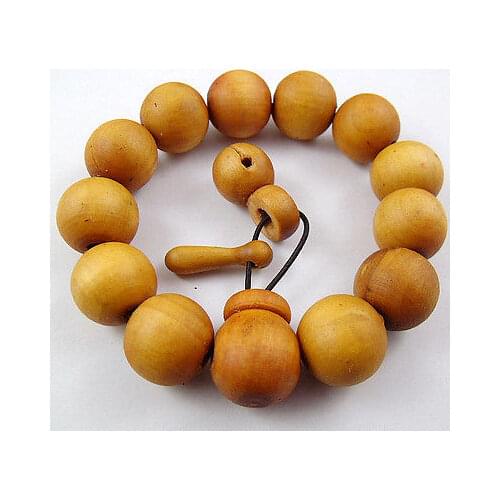 17mm Peach Wood Beads Tibetan Buddhism Bracelet