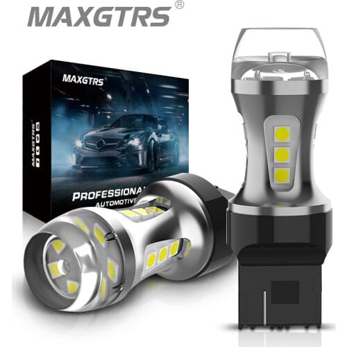 MAXGTRS 2x 7440 LED T20 W21W Led Car light DRL 3030 SMD COB Auto Lamp 12V White Yellow Amber Red Reverse Lights Turn Signal
