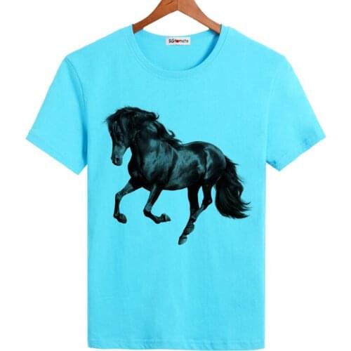 2021 T shirt Good luck Black horse cool T-shirt mens new trends handsome tshirt Brand good quality compression shirt