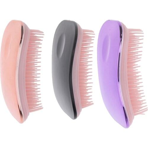 3xHair Comb Reduce Hair Dandruff & Split End Black+Purple+Rose Gold