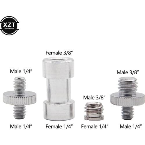 4pcs Durable Male to Female Screw Adapter 1/4" 3/8" Mount Set Thread Screw Adapters Convert for Camera Tripod Light Stand