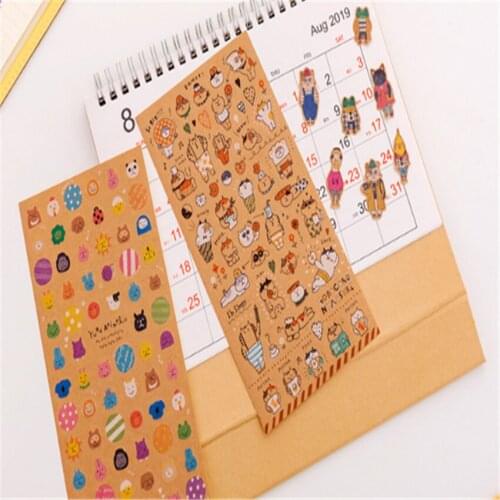 40packs/lot Cute Japanese cat sticker kraft paper Diary Decorative Stickers DIY Scrapbooking Seal Stickers wholesale