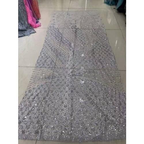 Aa007 5yards /lot silver sexy glitter mesh shining hand glued lace for sawing/wedding /lady dress/haute couture