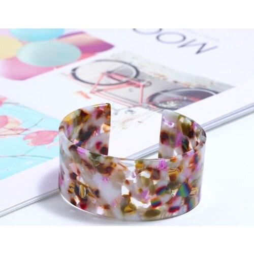 Leopard Bangle Acetate Resin Opening Bracelet Women Lady Charms Acrylic Decoration Floral Print Fashion Trend Gifts Elegant