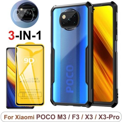 For Poco X3 Case 360 Protector Clear Original Phone Color Case for Pocophone F3 M3 Armor Shockproof Case on Xiaomi Poco+X3+Pro