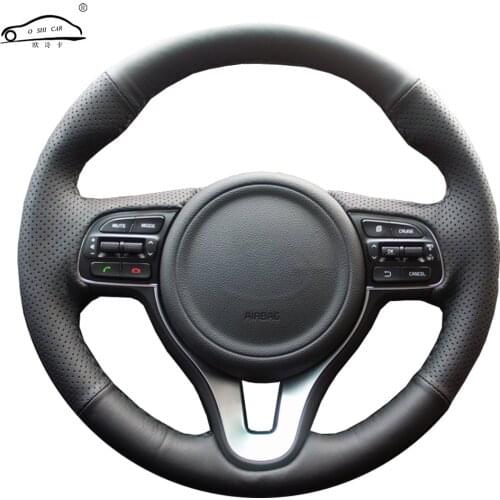 Genuine Leather car steering wheel Cover for Kia K5 2016 2017 Sportage 4 KX5 2016 2017/dedicated Steering-Wheel Handlebar Braid