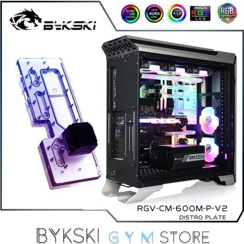Bykski Distro Plate For COOLER MASTER SL600M Case, 360 Radiator Water Cooling Loop Solution, 12V/5V RGB SYNC, RGV-CM-600M-P-V2