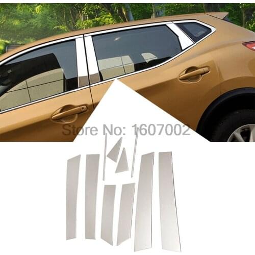 FOR NISSAN QASHQAI J11 2014 2015 2016 WINDOW CHROME PILLAR POST COVER TRIM MOLDING GARNISH ACCENT STYLING ACCESSORIES