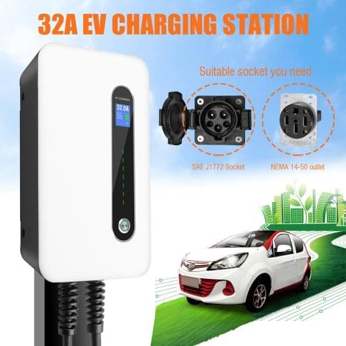 EV Car Charger Type 1 Cable Electric Vehicle Charging Station SAE J1772 32A 1 Phase Plug EVSE Wallbox Level 2 for Tesla EV Cars