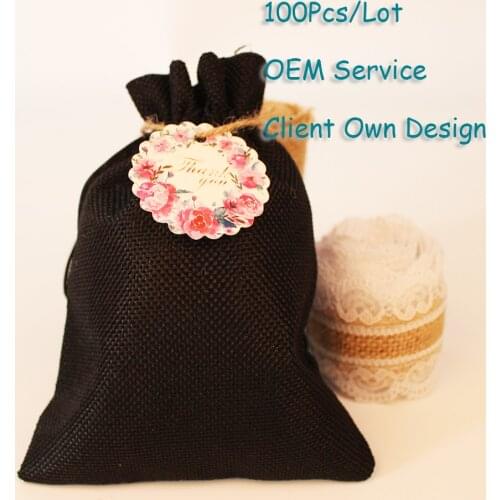 Decor Tag For Velvet Bag Organza Bag Burlap Pouch White/Brown/Black/Black Kraft Paper Card Printing Hangtag Can Customized