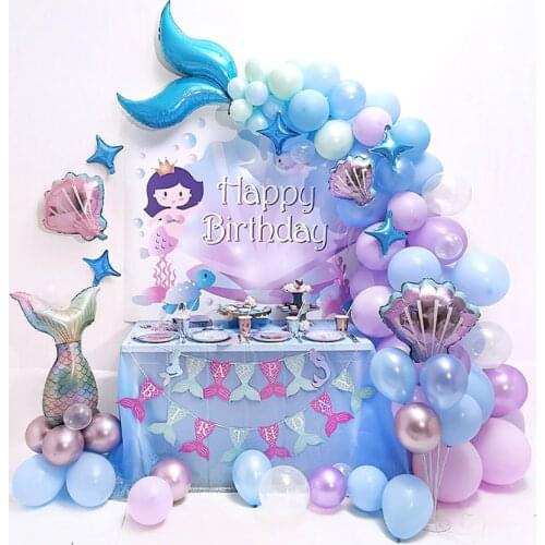 87piece mermaid tail latex balloon combo set Confetti Macaron Baby Shower birthday balloons Decoration Party halloween christmas