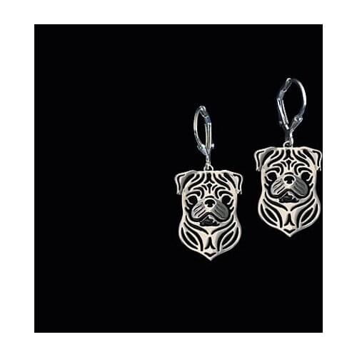 Best gift for best friends Pug Drop Earrings Pet Dog Earrings