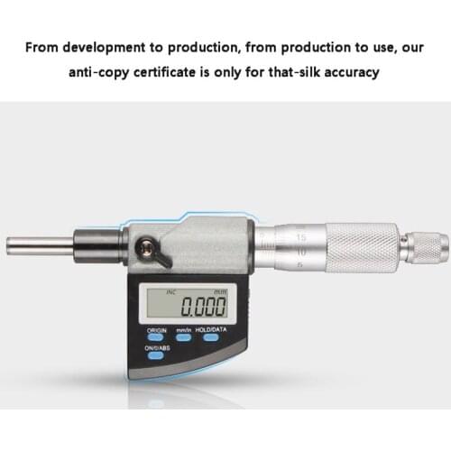 Digital Display Micrometer with Engraved Measuring Tool Spiral Differential Head with Mounting Electronics 0-25mm XA