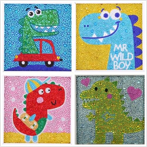 Diamond Painting Kits for Kid DIY 5D Dinosaur Mosaic Making without Frame for Kid Easy to DIY Full Drill Painting by Number Kits