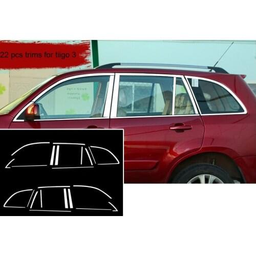 Stainless steel Exterior Window Sill Lid Trims car accessories for chery tiggo 3 2014 2015 2016 2017 2018 Car Styling