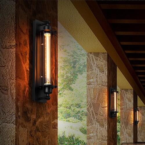 Vintage Antique Retro Black Iron Pipe Wall Lamp E27 Industrial Style Light For Hallway Bathroom Bar Vanity Night Lights Bedroom