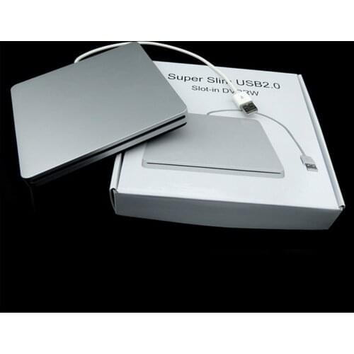 Laptop Type Suction Super Slim USB 2.0 Slot In External DVD CD Reader and CD Writer External Drives Box Enclosure Case