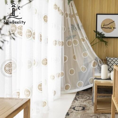 New Chinese Classical Luxury Window Curtains for Living Room Kitchen Sheer Curtain Panels Window Treatments Draperis