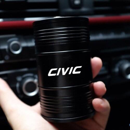 Aluminum Alloy Car Ashtray Interior Accessories Oil Drum Shape Smoke Ash Holder For Honda civic 20 10th Auto Accessories