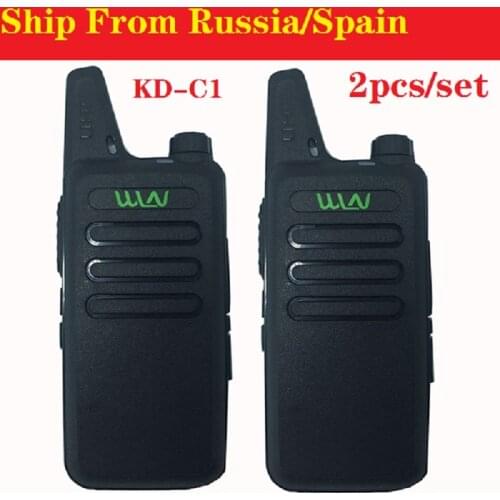 2pcs Portable Radio WLN KD-C1 Mini Wiress Walkie Talkie UHF Handheld Two Way Radio station Communicator Transceiver ham radio