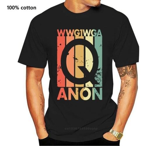 Q Black T-Shirt Wwg1Wga Qanon Retro Vintage Full-Figured Tee Shirt